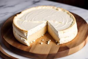 fromage collection, variété de les fromages avec tomates sur en bois Contexte. génératif ai photo