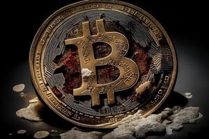 bitcoin pièce de monnaie, crypto-monnaie. génératif ai photo