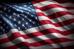 américain drapeau, content la main d'oeuvre journée affiche icône. génératif ai photo