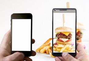 des hamburgers et français frites photo