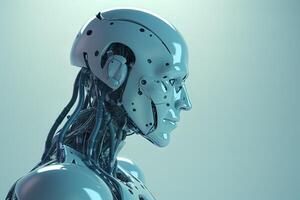 3d le rendu artificiel intelligence robot cyborg. ai généré photo