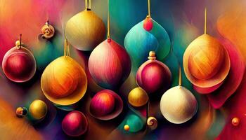incroyable coloré abstrait Noël décoration fond d'écran Contexte. génératif ai photo