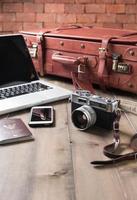 ancien caméra et ancien Ton, préparer accessoires et Voyage articles photo