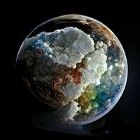 Terre dans l'univers la lumière polaire couleur blanche. génératif ai photo