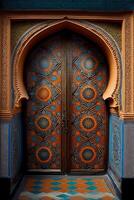 symétrique marocain carrelage et des portes. génératif ai photo