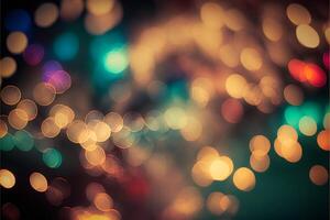 Noël lumières bokeh Contexte riches couleurs. génératif ai photo