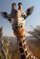 girafe portrait. génératif ai. photo