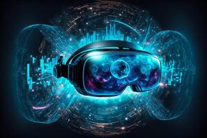artificiel intelligence virtuel réalité lunettes. génératif ai photo