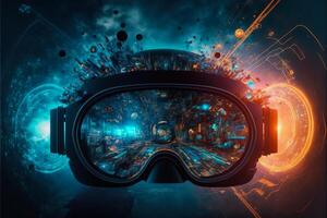 artificiel intelligence virtuel réalité lunettes. génératif ai photo