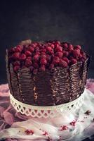 gâteau au chocolat aux framboises photo