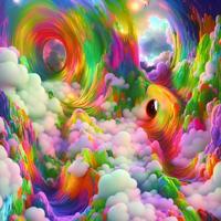 abstrait multicolore liquide holographique arrière-plan, numérique peint abstrait texture photo