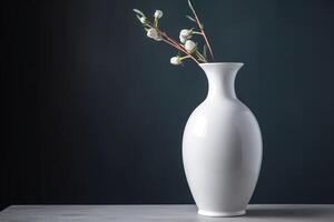 Vide blanc vase pour maquette illustration avec génératif ai photo