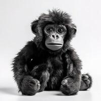 mignonne gorille animal peluche jouet blanc Contexte animal poupée avec génératif ai photo