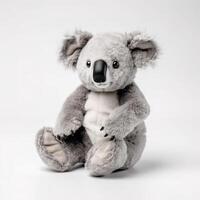 mignonne koala animal peluche jouet blanc Contexte animal poupée avec génératif ai photo