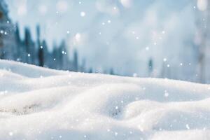 le paysage de hiver avec neige et ai généré. photo