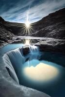 une bassin de exceptionnellement clair l'eau. génératif ai. photo