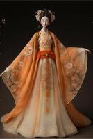 figurine de une femme habillé dans une kimono. génératif ai. photo