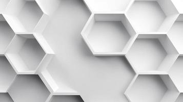 abstrait 3d le rendu de blanc hexagones. futuriste Contexte photo