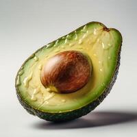 une frappant fermer de une Célibataire lisse humide Avocat génératif ai photo