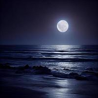 plein lune est brillant plus de le océan photo