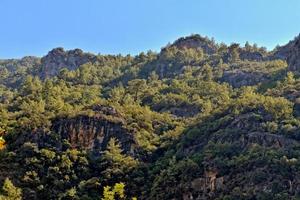 été paysage de le turc montagnes avec vert des arbres photo