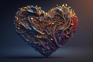 une cœur cette est fabriqué en haut de plus petit, interconnecté cœurs, symbolisant le façon cette l'amour et émotions sont partagé et propager entre personnes. ai généré photo