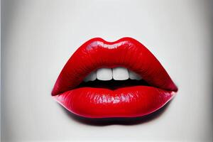 rouge lèvres sur une blanc background.hd image génératif ai photo