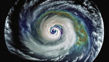 Satellite vue de une tropical cyclone, produire ai photo
