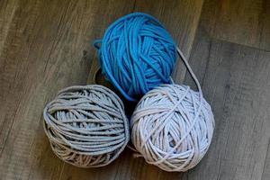 gris Fait main cordon de coton nappes sur crochet crochet photo