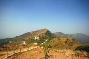 sec prairie et sauvage avec bleu ciel sur le vallée Montagne à est ce que je pha soie colline dans Thaïlande photo