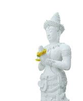 le permanent blanc Bouddha statue isolé sur blanc Contexte avec coupure chemin photo