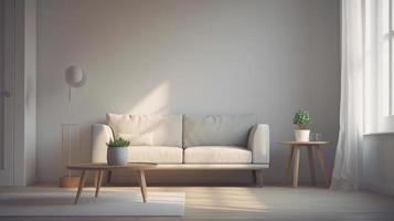Facile minimaliste moderne vivant chambre, confortable, confortable, et élégant pour maison et appartement, bien intérieur. photo