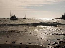 coucher de soleil sur la mer photo