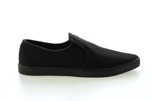 Chaussure en cuir noir sur fond blanc photo
