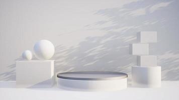 abstrait 3d des produits afficher podium vitrine pour scène avec géométrique forme. 3d le rendu avec brin étape à spectacle cosmétique des produits. éclairage dans luxe blanc monotone studio. photo