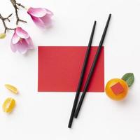 maquette de carte de baguettes pour le nouvel an chinois