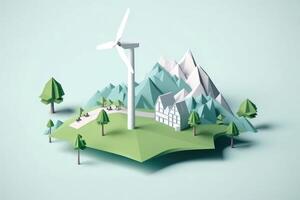 une nettoyer énergie concept à réduire climat changement établi avec génératif ai technologie. photo