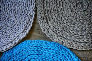 gris Fait main cordon de coton nappes sur crochet crochet photo