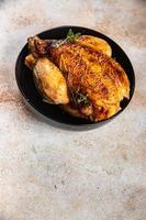 poulet Viande cuit la volaille repas nourriture casse-croûte sur le table copie espace nourriture Contexte rustique Haut vue photo