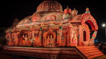 ratha yatra, hindou religieux festival. sacré chars de le divinités. ai généré. photo