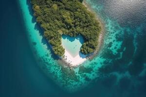 aérien vue de tropical île dans mer. génératif ai photo