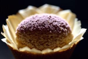 délicieux la glace crème dans une tasse, fermer, sur le tableau. sucré aliments. génératif ai photo