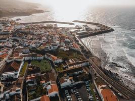 drone vue de vila franca faire campo dans sao miguel, Açores photo