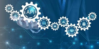 api application programmation interface. Logiciel développement outil. entreprise, l'Internet et La technologie concept. photo