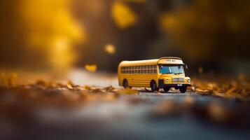 Jaune école autobus. retour à école Contexte. illustration ai génératif photo