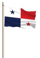 3d drapeau de Panama sur une pilier photo