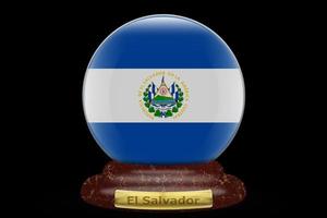 3d drapeau de el Salvador sur une globe photo