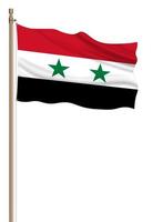 3d drapeau de Syrie sur une pilier photo