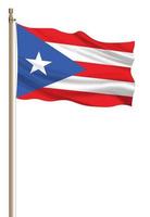 3d drapeau de puerto rico sur une pilier photo