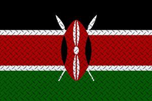 3d drapeau de Kenya sur une métal photo